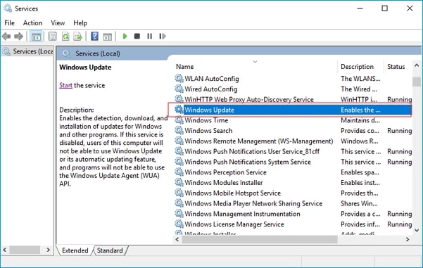 services.msc-Windows Update