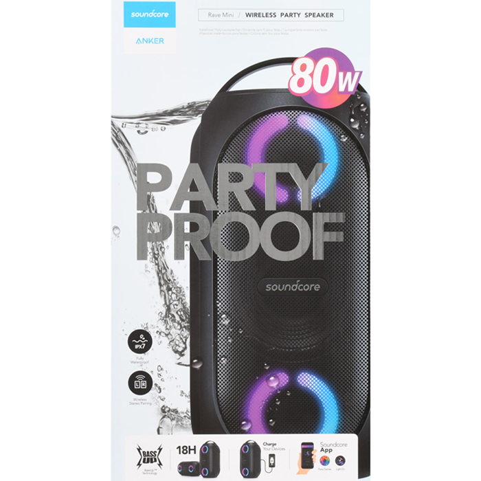 اسپیکر بلوتوثی انکر مدل Soundcore Rave Mini Party Proof A3390