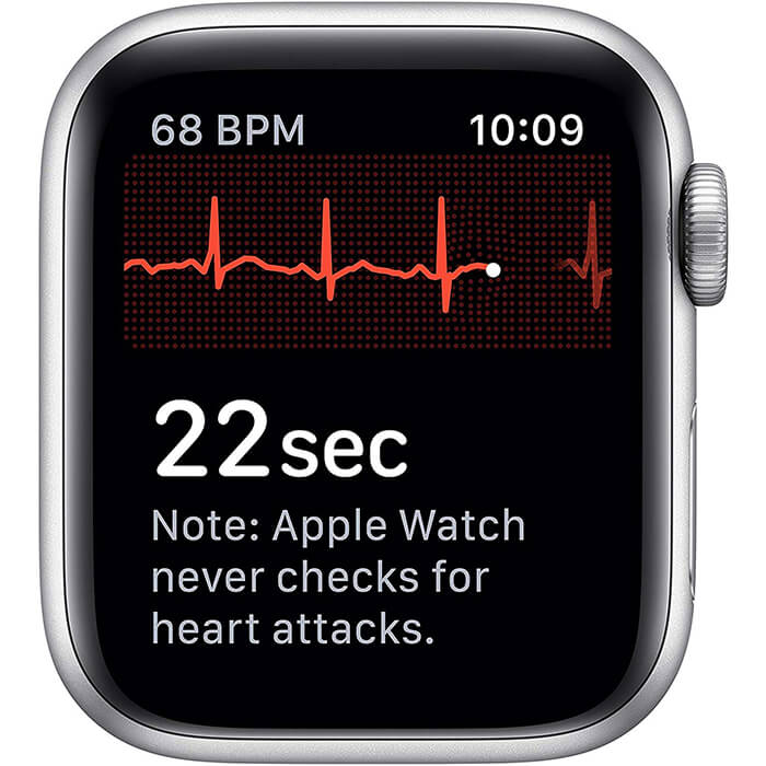 ساعت مچی هوشمند اپل واچ 5 40 میلیمتر نقره ای با بند لاستیکی سفید