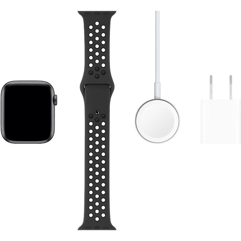ساعت مچی هوشمند اپل واچ سری SE اندازه 44 میلیمتر آلومینیومی خاکستری با بند نایک مشکی