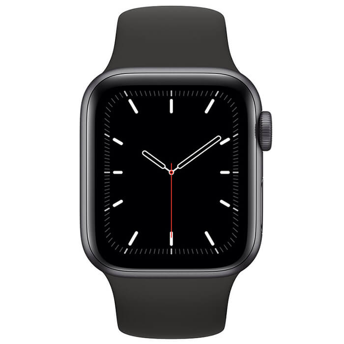 ساعت مچی هوشمند اپل واچ سری SE اندازه 40 میلیمتر آلومینیومی خاکستری با بند لاستیکی مشکی