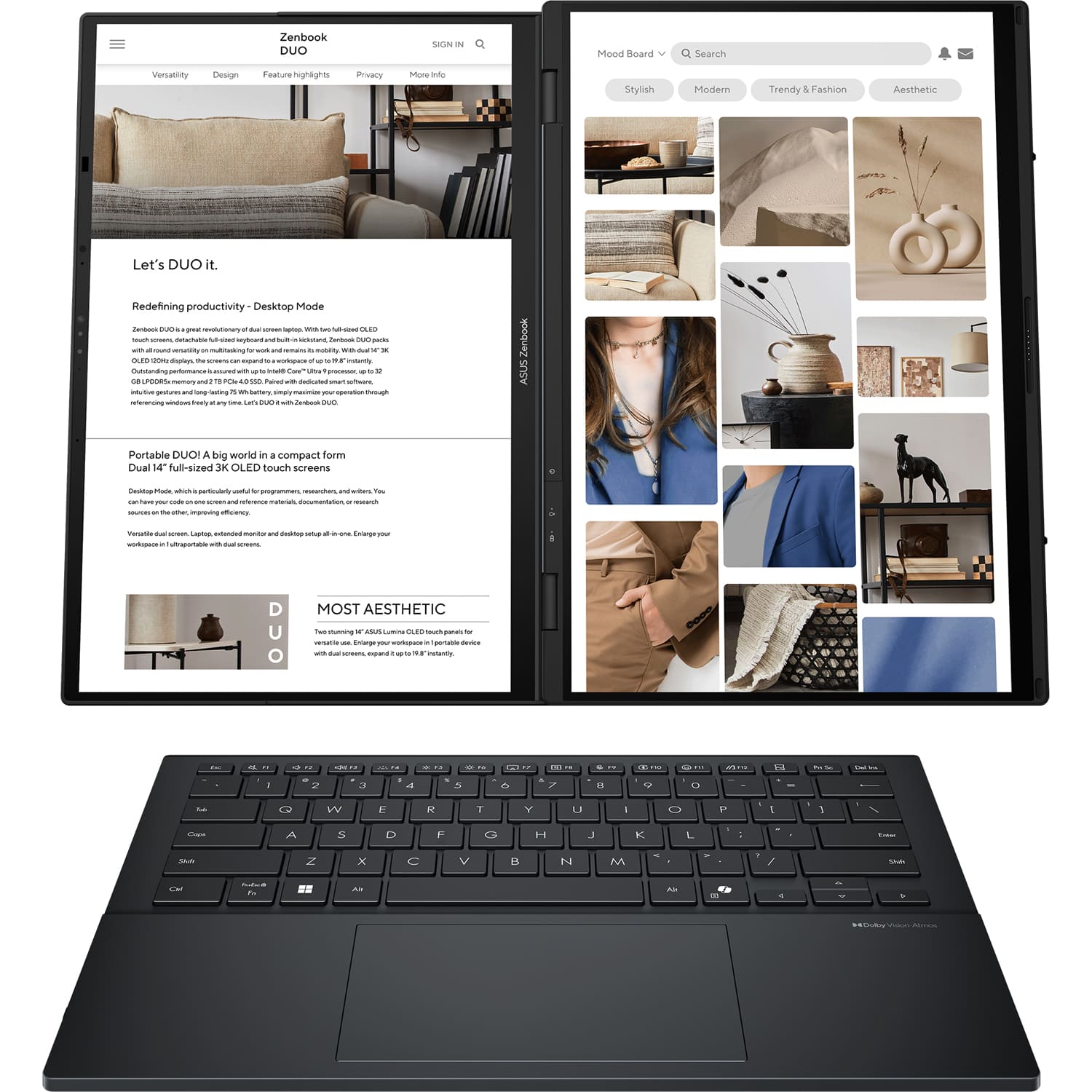 لپ تاپ ایسوس Zenbook DUO UX8406MA-OLEDI7IG CU7(155H) 16GB RAM - 1TB SSD Intel 14Inch 3K