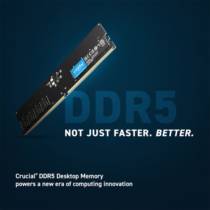 رم کامپیوتر تک کاناله DDR5 کروشیال CT32G56C46U5 ظرفیت 32 گیگابایت