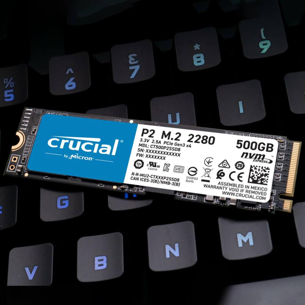 حافظه اس اس دی کروشیال P2 PCIe M2 2280 ظرفیت 1 ترابایت