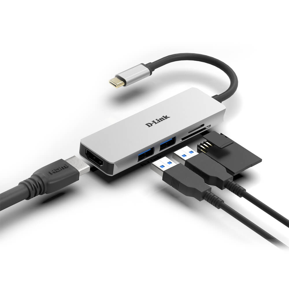 هاب USB-C با HDMI و کارت خوان دی لینک DUB-M530 5-in-1