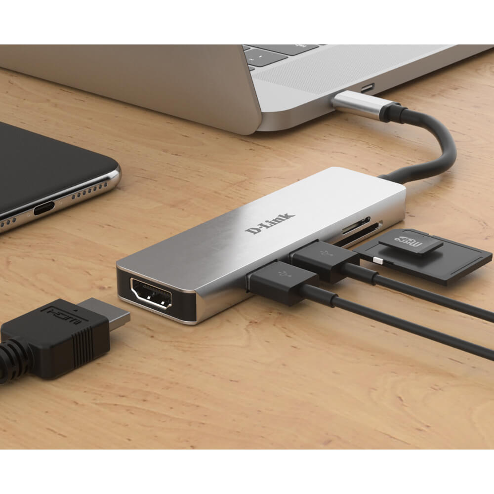 هاب USB-C با HDMI و کارت خوان دی لینک DUB-M530 5-in-1