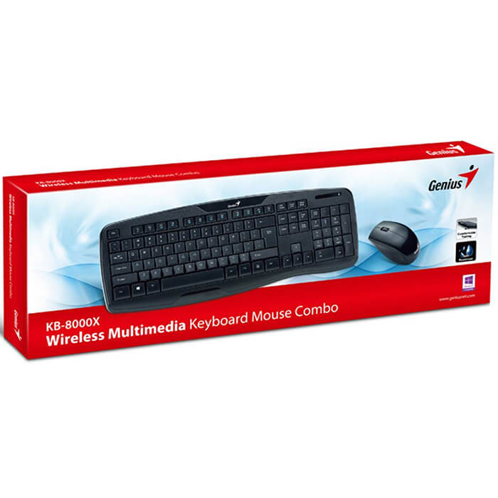 کیبورد و ماوس بی سیم جنیوس مدل KB-8000X