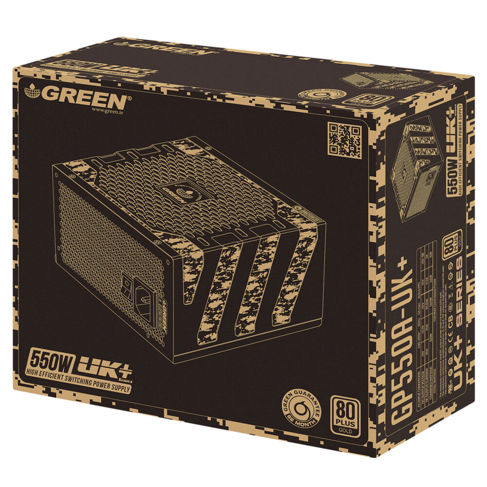 پاور کامپیوتر گرین GP550A-UK Plus
