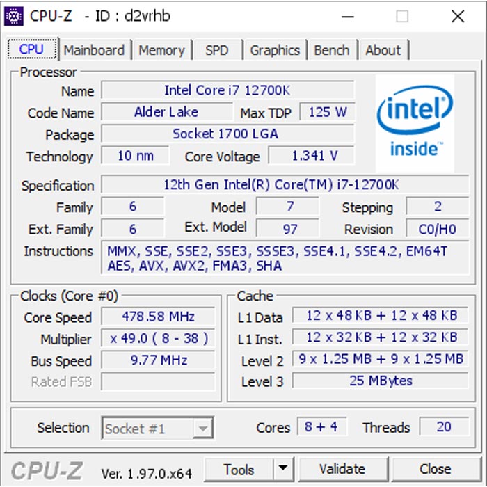 پردازنده اینتل Alder Lake Core i7-12700K با جعبه