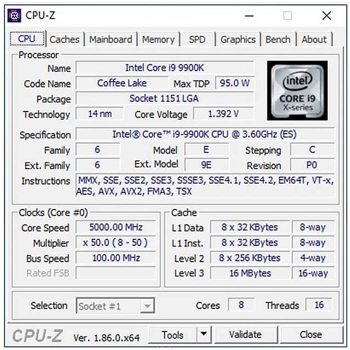 پردازنده اینتل سری Coffee Lake مدل Core i9-9900K