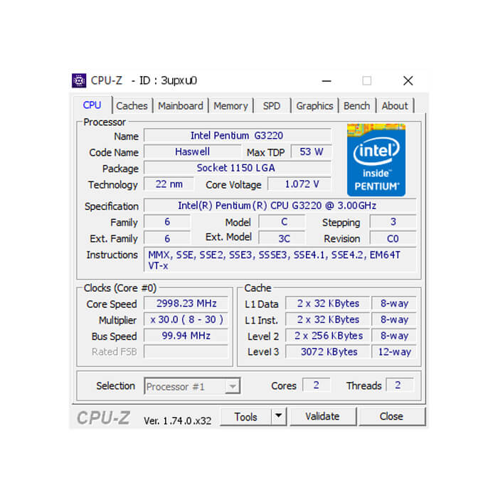 پردازنده مرکزی اینتل سری Haswell مدل Pentium G3220