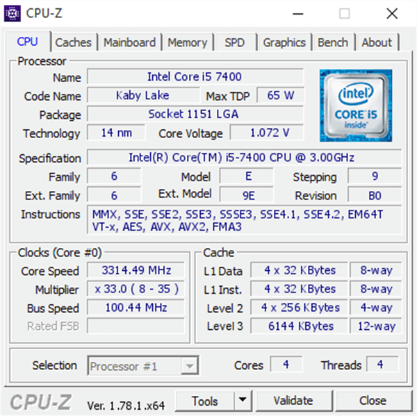 پردازنده اینتل سری Kaby Lake مدل Core i5-7400