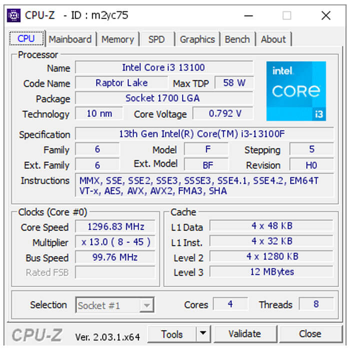 پردازنده اینتل Raptor Lake Core i3-13100F بدون جعبه