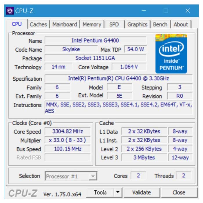 پردازنده اینتل سری Skylake مدل Pentium G4400