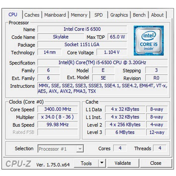 پردازنده اینتل سری Skylake مدل Core i5-6500