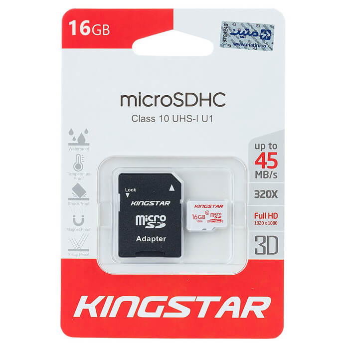 کارت حافظه کینگ استار مدل Micro SD کلاس 10 ظرفیت 16 گیگابایت