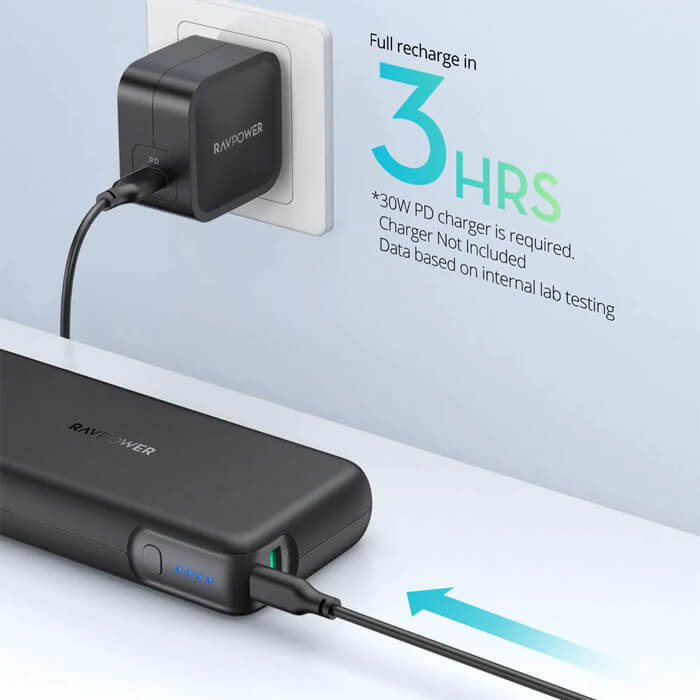 پاور بانک راو پاور 60 وات RP-PB201 ظرفیت 20000 میلی آمپر ساعت