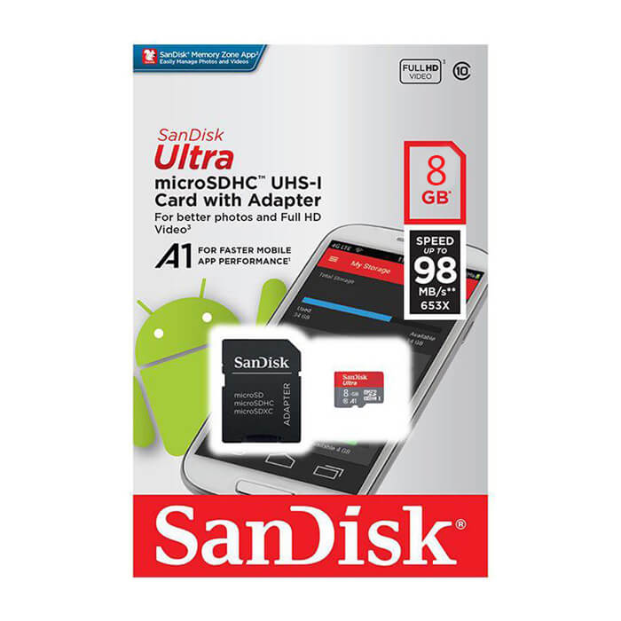 کارت حافظه سن دیسک مدل Ultra A1 کلاس 10 استاندارد UHS-I  ظرفیت 128 گیگابایت به همراه آداپتور SD