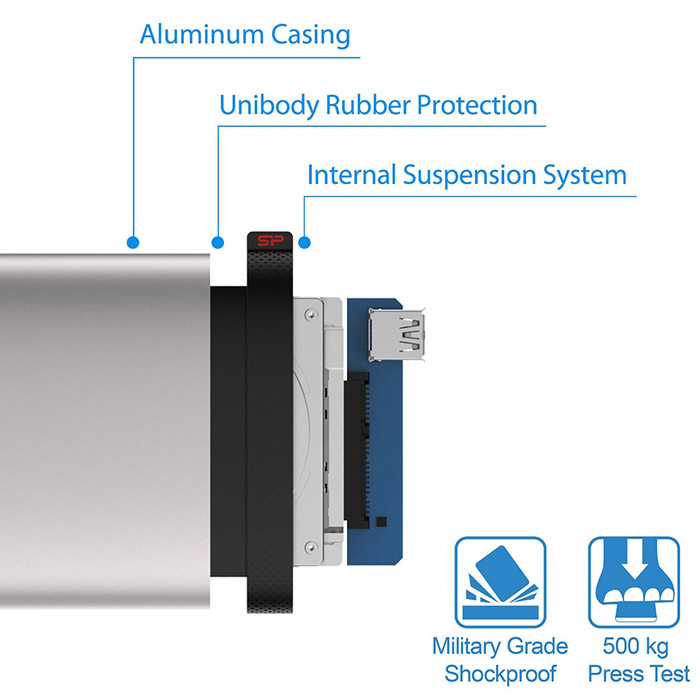 هارددیسک اکسترنال سیلیکون پاور مدل Armor A85 ظرفیت 2 ترابایت