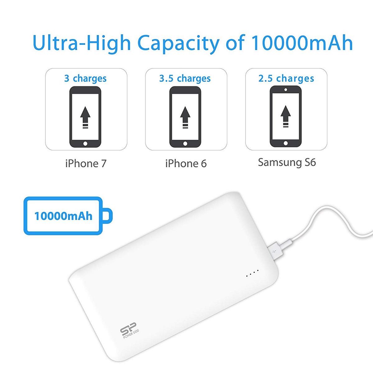 شارژر همراه سیلیکون پاور مدل S100 ظرفیت 10000 میلی آمپر ساعت