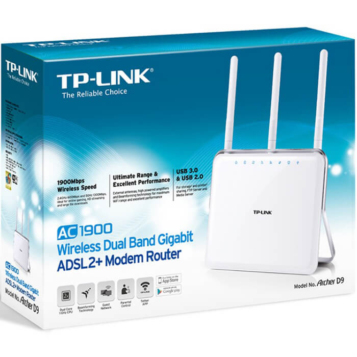 مودم روتر بیسیم تی پی لینک سری ADSL2 Plus مدل آرچر D9