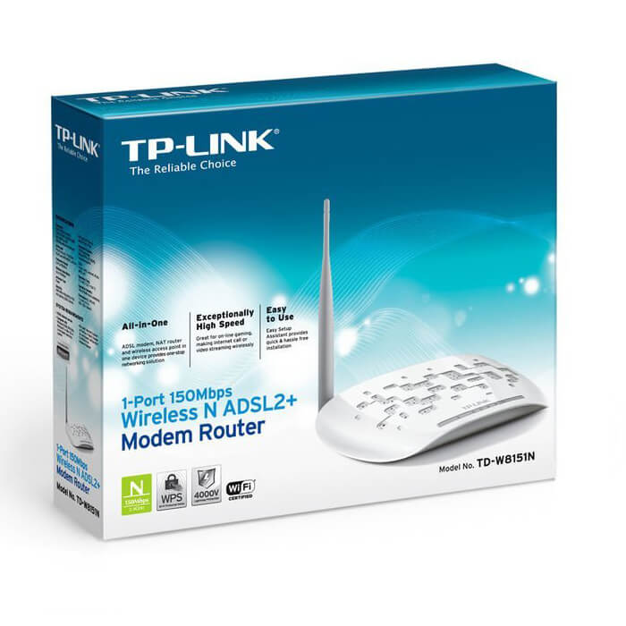 مودم روتر بی سیم تی پی لینک سری ADSL2 Plus  مدل TD-W8151N