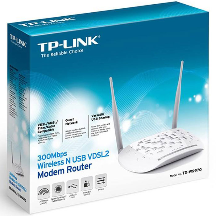 مودم روتر VDSL/ADSL بی‌سیم 300Mbps تی پی-لینک مدل TD-W9970_V2