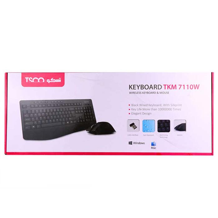 کیبورد و ماوس بی سیم تسکو مدل TKM 7110W