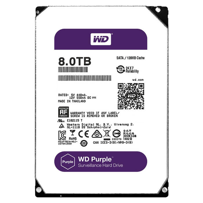 هارددیسک اینترنال وسترن دیجیتال سری Purple مدل WD80PURX ظرفیت 8 ترابایت