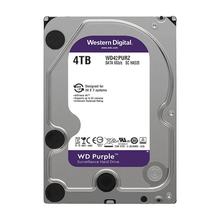 هارددیسک اینترنال وسترن دیجیتال بنفش Surveillance WD42PURZ ظرفیت 4 ترابایت