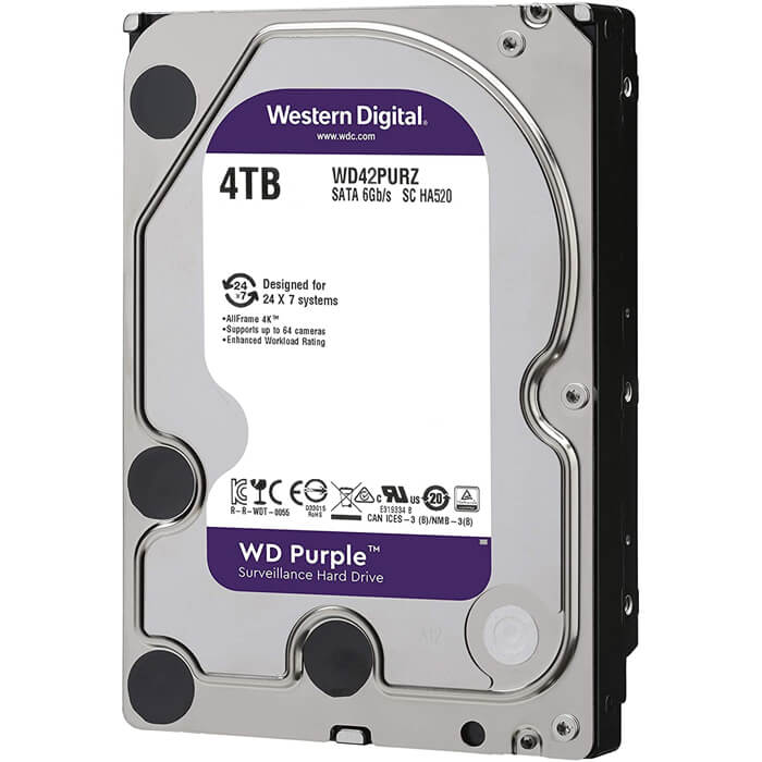هارددیسک اینترنال وسترن دیجیتال بنفش Surveillance WD42PURZ ظرفیت 4 ترابایت