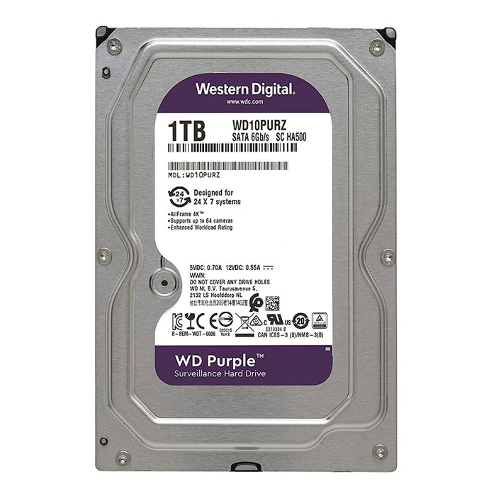 هارددیسک اینترنال وسترن دیجیتال Purple WD10PURZ ظرفیت 1 ترابایت