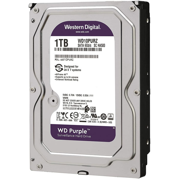 هارددیسک اینترنال وسترن دیجیتال Purple WD10PURZ ظرفیت 1 ترابایت