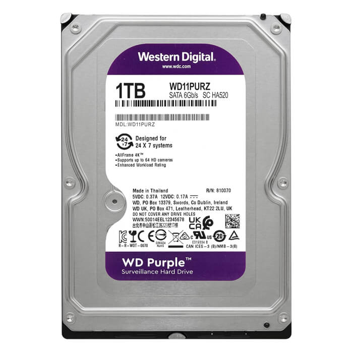 هارددیسک اینترنال وسترن دیجیتال بنفش WD11PURZ ظرفیت 1 ترابایت