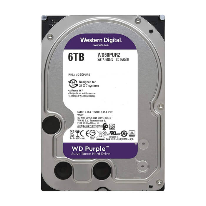 هارددیسک اینترنال وسترن دیجیتال بنفش WD64PURZ ظرفیت 6 ترابایت