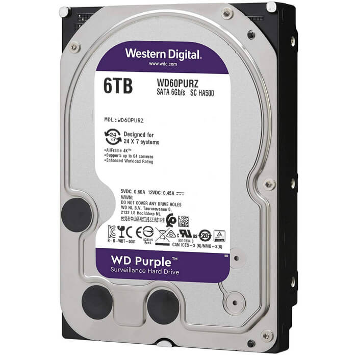 هارددیسک اینترنال وسترن دیجیتال بنفش WD64PURZ ظرفیت 6 ترابایت