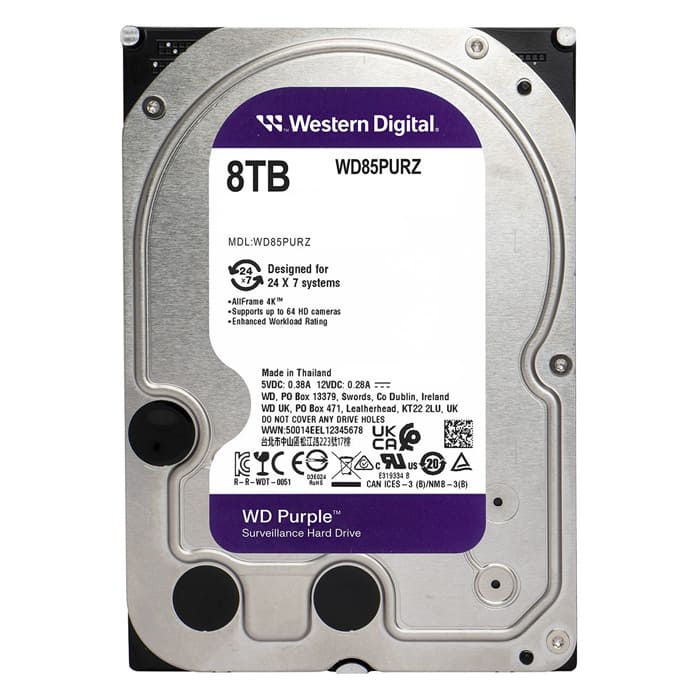 هارددیسک اینترنال وسترن دیجیتال بنفش WD85PURZ ظرفیت 8 ترابایت
