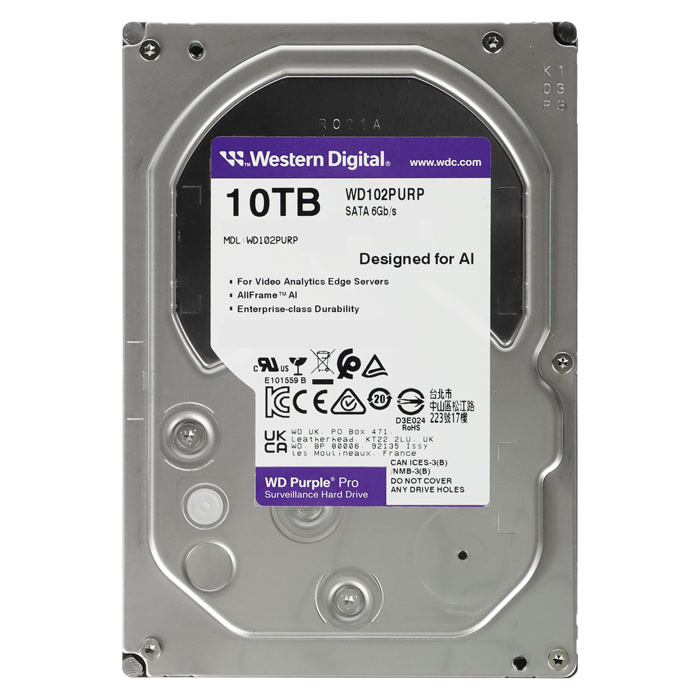 هارددیسک اینترنال وسترن دیجیتال سری بنفش مدل WD102PURP ظرفیت 10 ترابایت