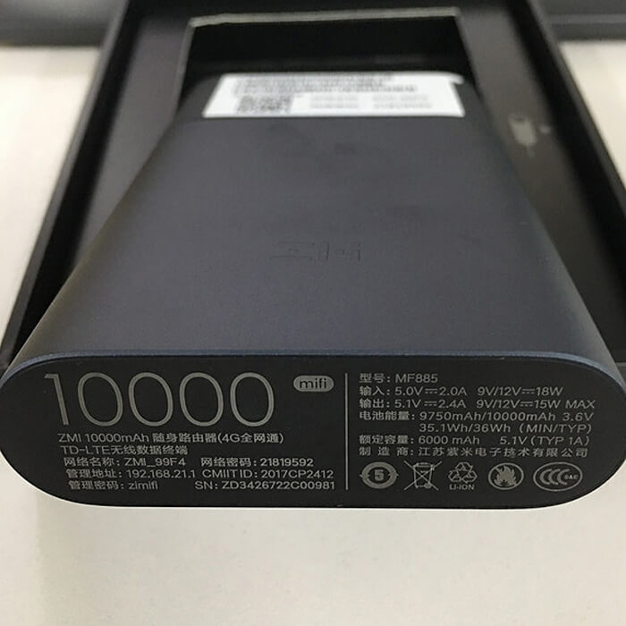 پاور بانک و مودم همراه 4G شیائومی ZMI MF855 ظرفیت 10000 میلی آمپر ساعت