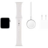 ساعت مچی هوشمند اپل واچ 5 40 میلیمتر نقره ای با بند لاستیکی سفید
