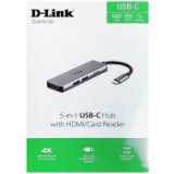 هاب USB-C با HDMI و کارت خوان دی لینک DUB-M530 5-in-1