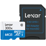 کارت حافظه لکسار مدل SDHC کلاس10 همراه با آداپتور  - ظرفیت 64 گیگابایت